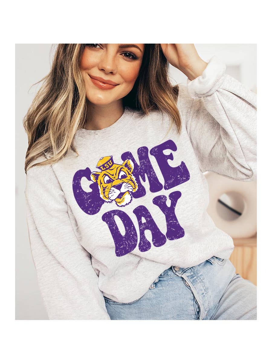 GAME DAY LSU FOOTBALL UNISEX SWEATSHIRT