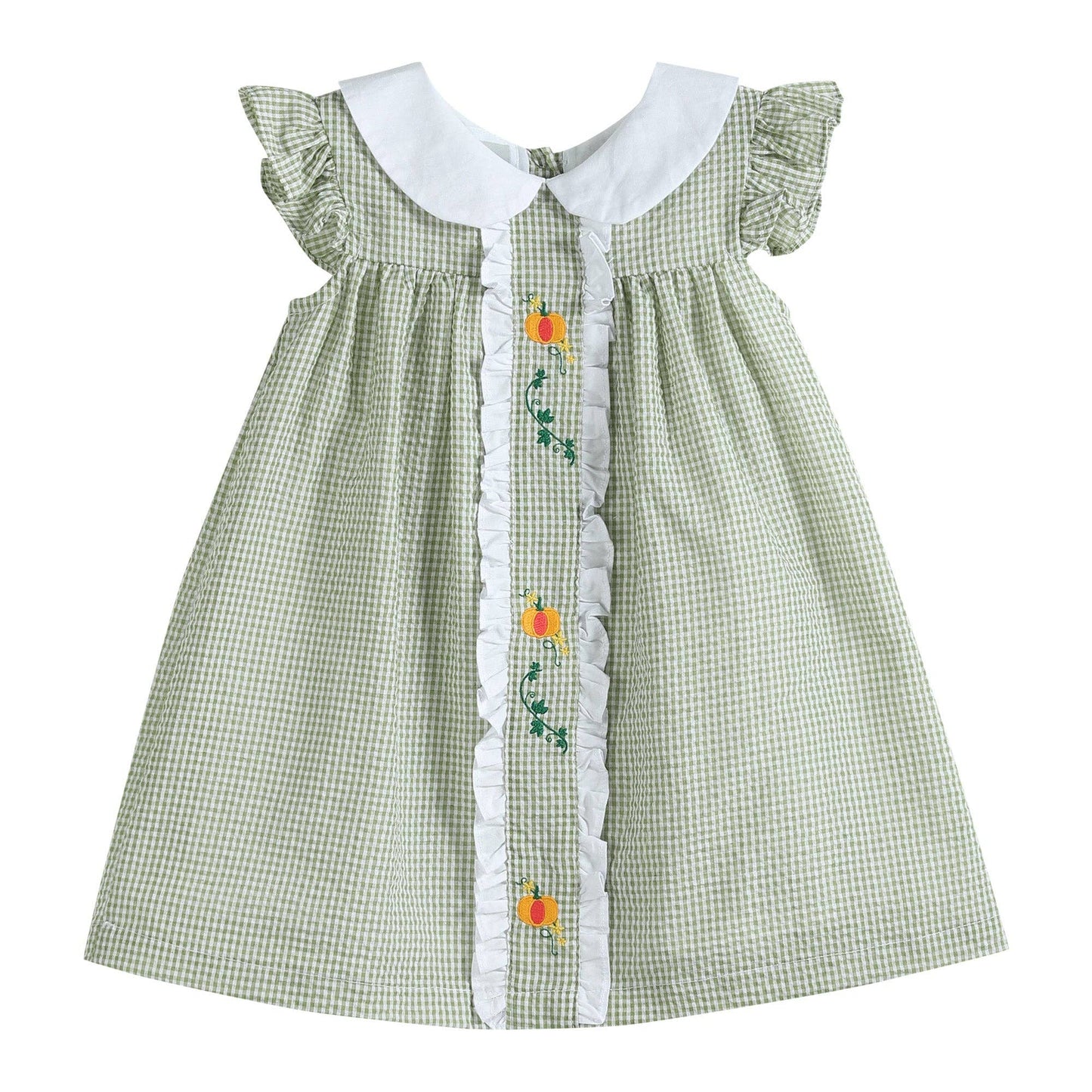 Green Gingham Pumpkin Dress