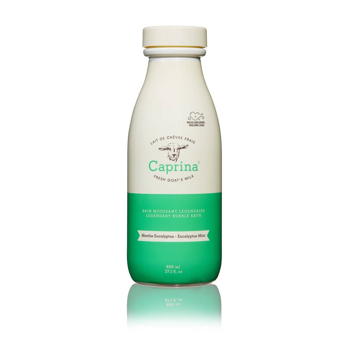 Caprina Goat Milk Bubble Bath - Eucalyptus Mint 27.1 oz.