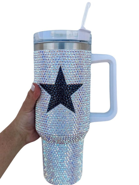 Navy Crystal Star 40oz Tumbler