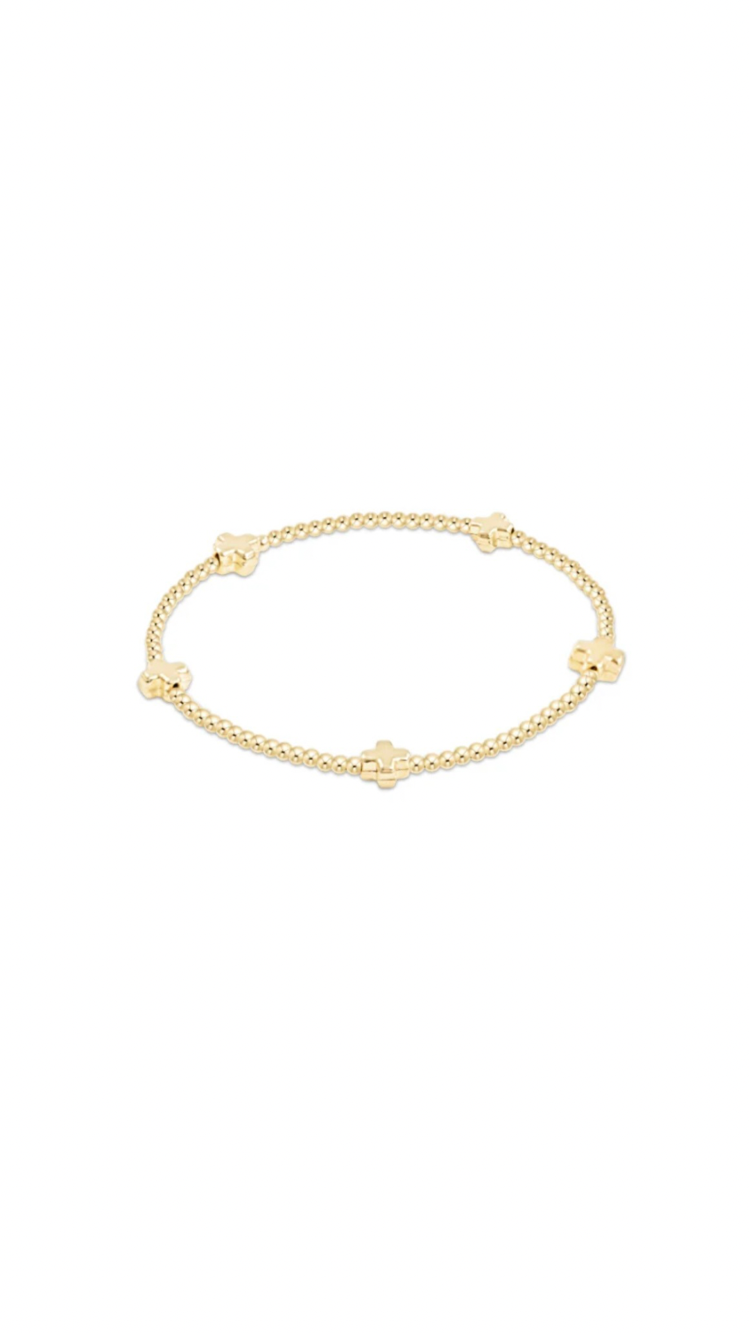 Enewton Signature Cross Small Gold Pattern 2mm Bead Bracelet - Gold