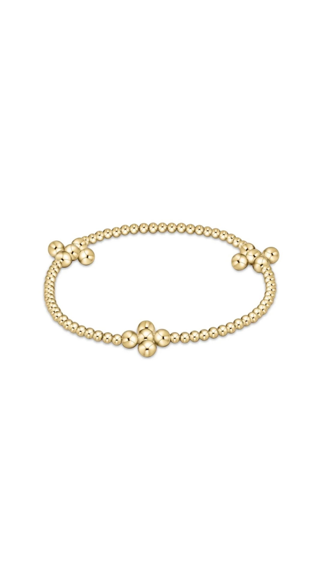 Enewton Signature Cross Gold Pattern 2.5mm Bead Bracelet - Classic Beaded Signature Cross Gold - 4mm Bead Gold