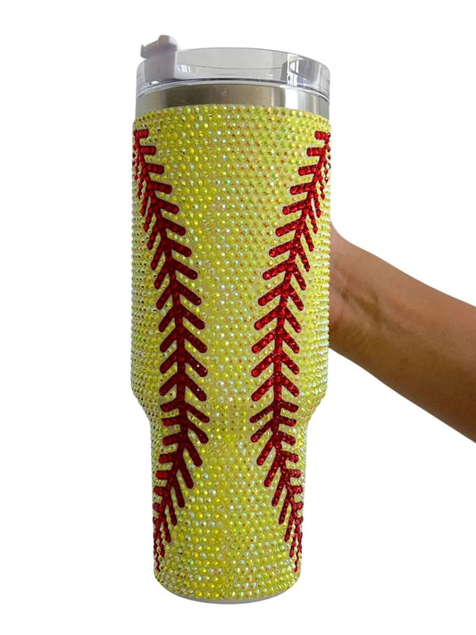 Crystal Softball 40oz Tumbler