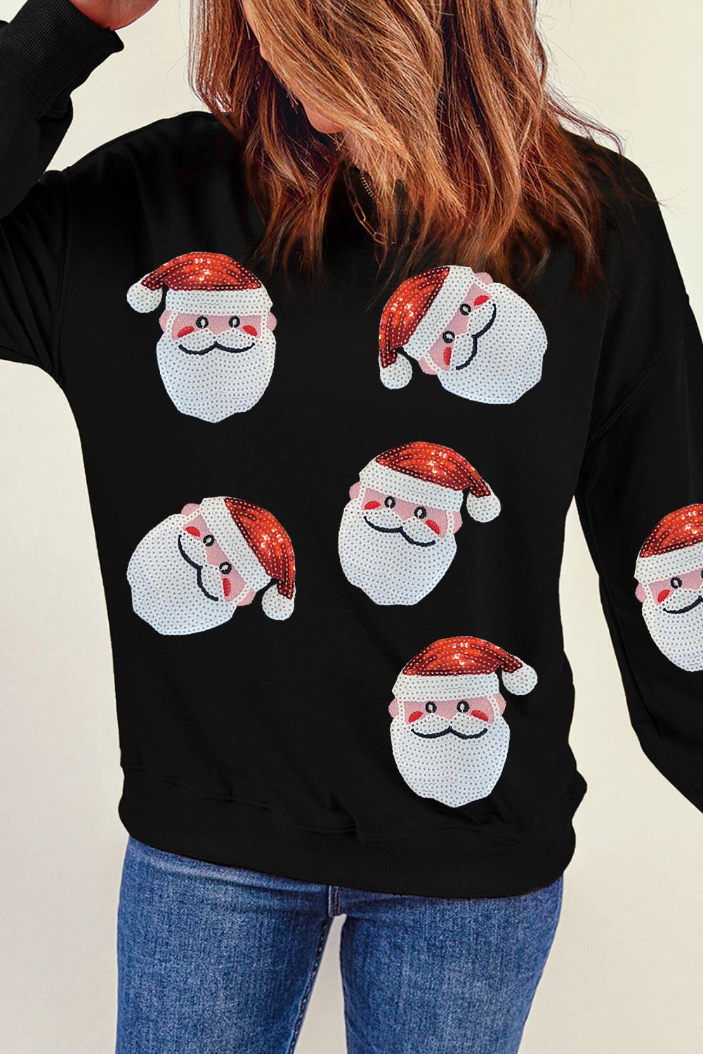 Santa Claus Sequin Graphic Sweatshirt