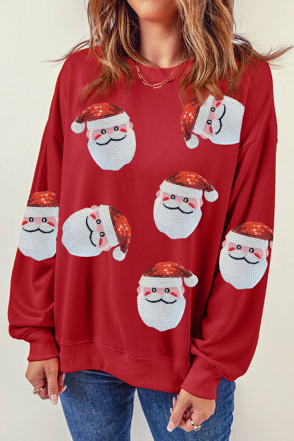 Santa Claus Sequin Graphic Sweatshirt