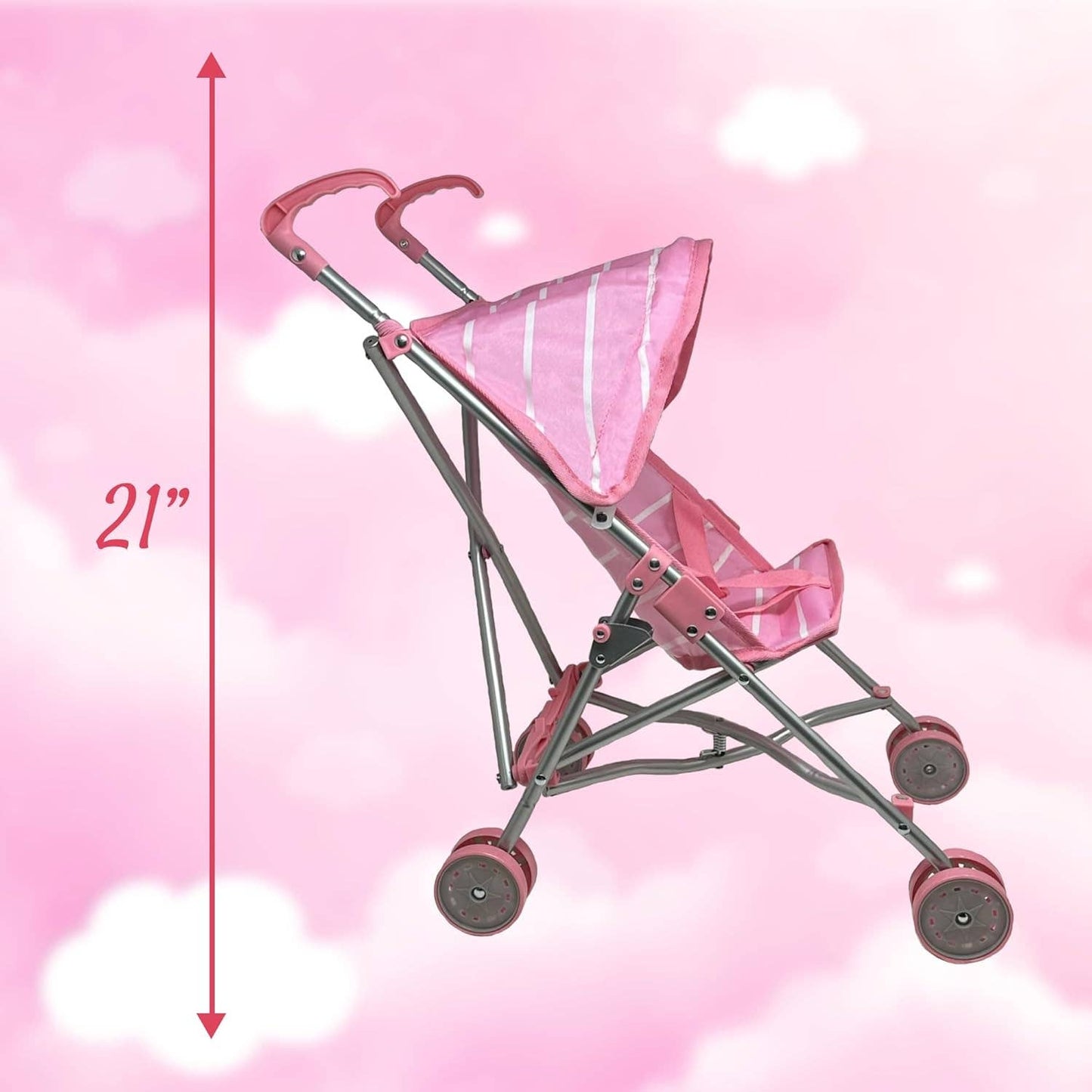 Baby Doll Stroller & 12" Baby Doll with Pacifier Gift Set