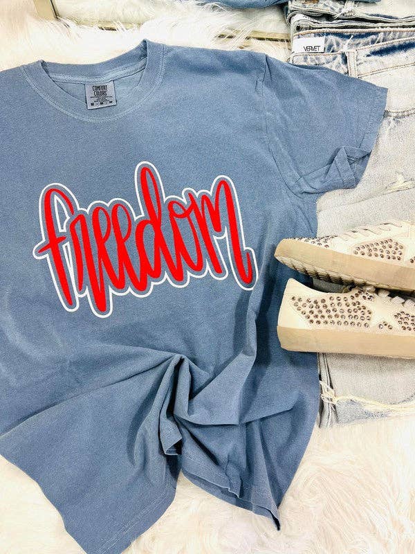 Double Vinyl Freedom Tee - Comfort Colors