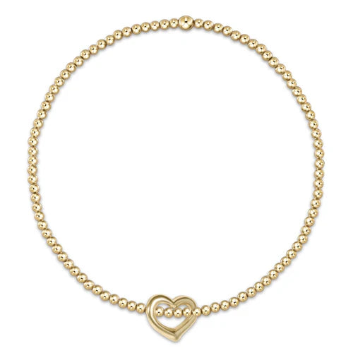 Enewton Classic Gold 2mm Bead Bracelet - Love Small Gold Charm