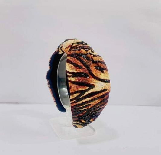 Tiger Striped Headband with Sequins